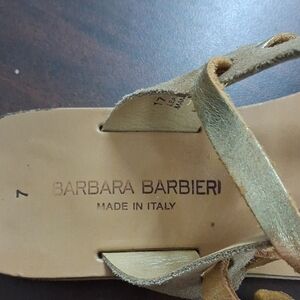 Barbara Barbieri  Women's Tan Leather Sandals Made In Italy. Size 7